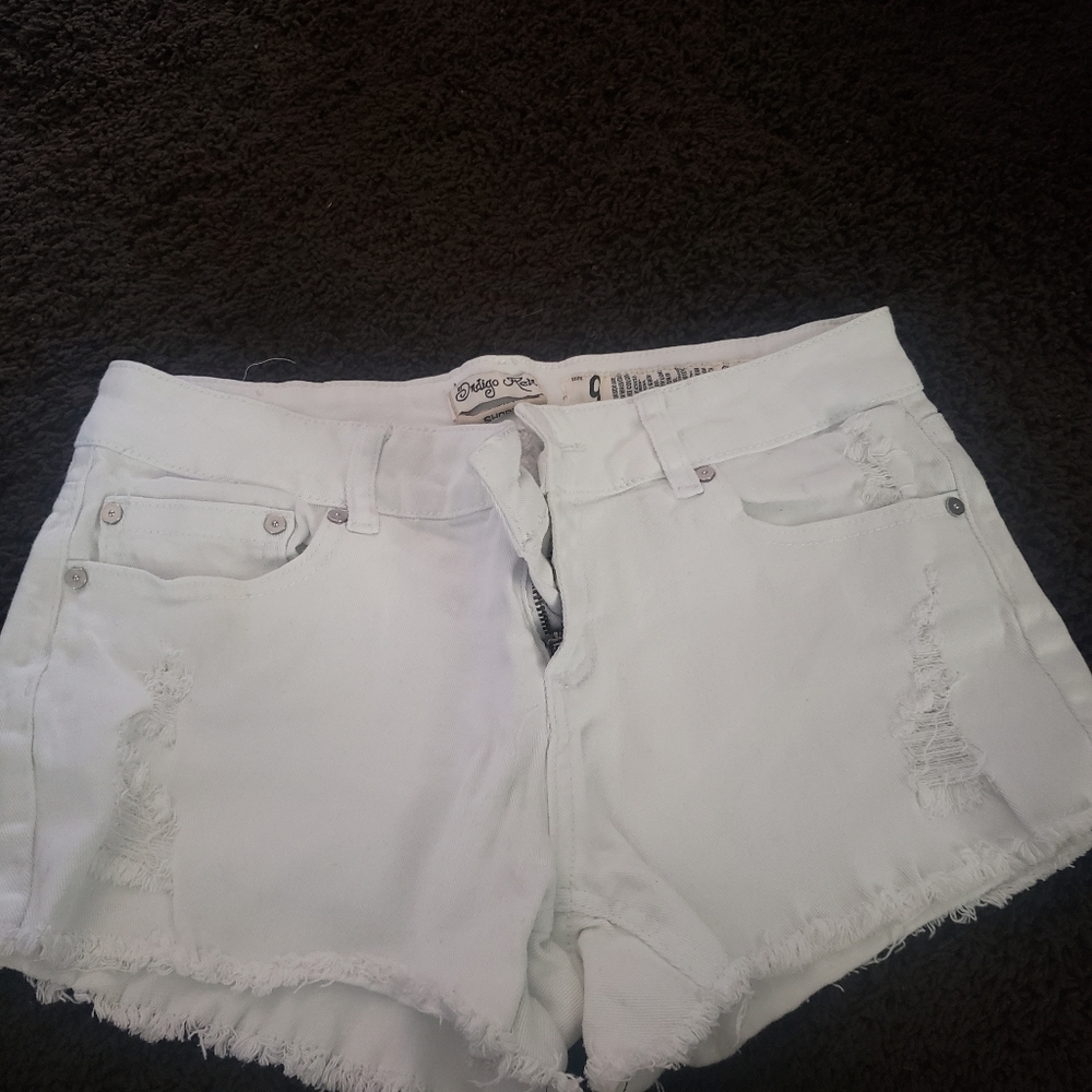 White jean shorts